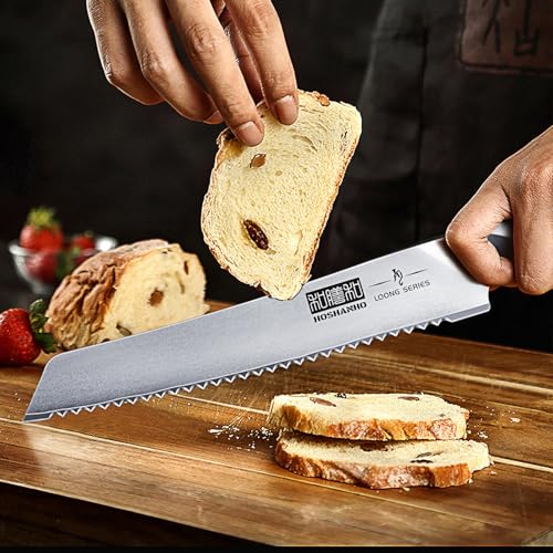 HOSHANHO 8-Inch Ultra Sharp Japanese Serrated Bread Knife - Professional Kitchen Tool