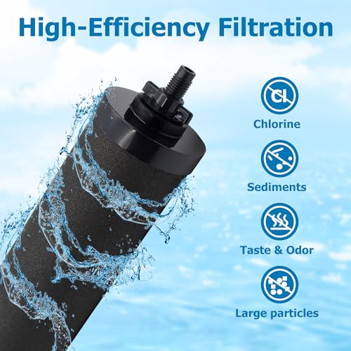 Water Filter Replacement 4 Pack for Berkey BB9-2 - Carbon Filters for Gravity Systems
