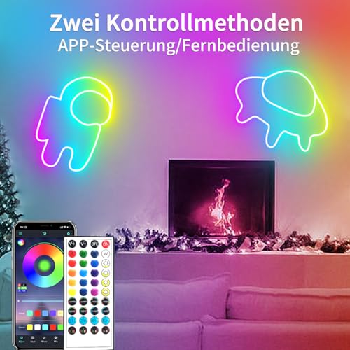 132FT LED Neon Rope Lights with App & Remote Waterproof RGB Outdoor Decor