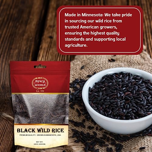 Minnesota Grown Black Wild Rice 6 Pound Bag - All Natural, Premium Quality, Pack of 1 - Variation: 96 Ounce