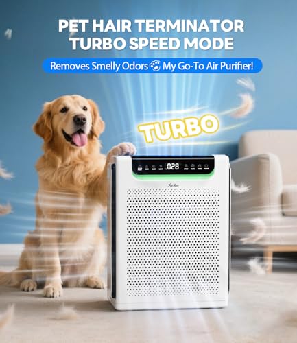FreAire Large Room Air Purifier with Washable Filters, HEPA, Turbo Mode, Up to 2600 ft²