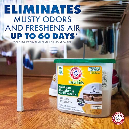 Arm & Hammer Moisture Absorber and Odor Eliminator Tub - Fragrance-Free, 1 lb. - Pack of 3