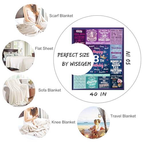 18th Birthday Gifts for Girls - 18th Birthday Decorations for Girl 50"x40" Blanket - Gifts for 18 Year Old Girl- Gifts for Daughter Bestie Sister- 18th Birthday Gift Ideas - 18th Bday Decor