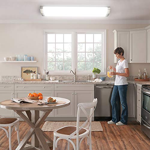 4ft Dimmable LED Light Fixture 80W 4000K Flush Mount - 1 Pack