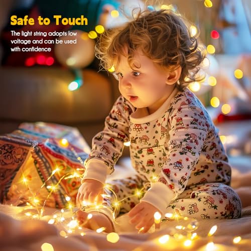 Minetom 66 Feet 200 LEDs USB Fairy String Lights with Remote, Copper