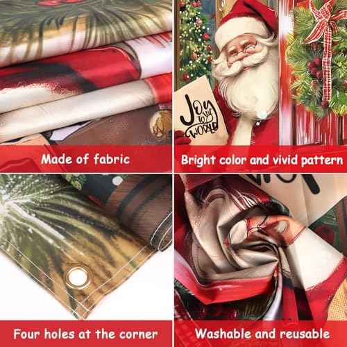 CCINEE Christmas Door Cover Decoration - Xmas Santa Claus Window Door Cover Hanging Banner Background for Front Door Christmas Party Supply