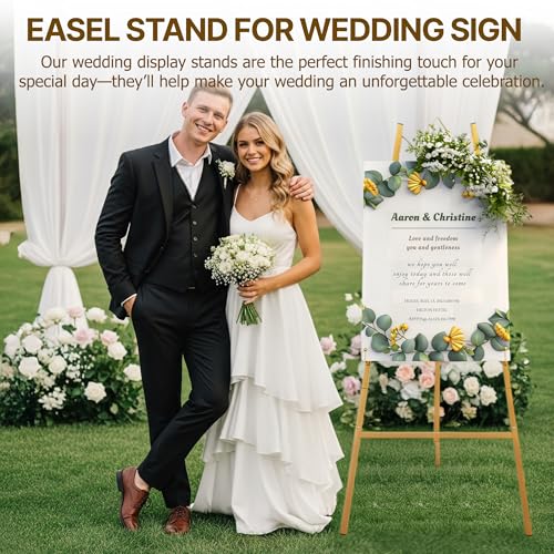 Jdooqee 57.5" Gold Easel Stand for Sign - Adjustable, Heavy Duty, Wedding Display (Variation 1)