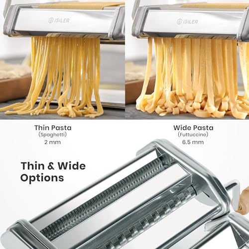3-in-1 Pasta Maker with Adjustable Thickness & Cutters - Durable Dough Roller Kit