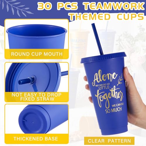 Uiifan 30 Pack Employee Appreciation Gift Cups Blue & Gold - 24oz Team Recognition