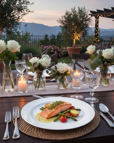 Disposable Dinner Plates - 10.25 Inch White Plastic Plates - Pack of 100 - Perfect for Parties & Weddings