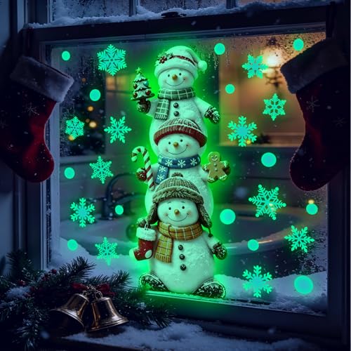 Vanco-Up Snow Glow in The Dark Snowman Wall Stickers - Peel & Stick (Snow) 30×40cm
