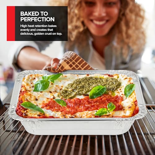 Disposable Aluminum Baking Pans with Lids 9x13 Inch - 30 Pack, Heavy Duty Food Storage & Cooking Trays (Variation of THIS listing)