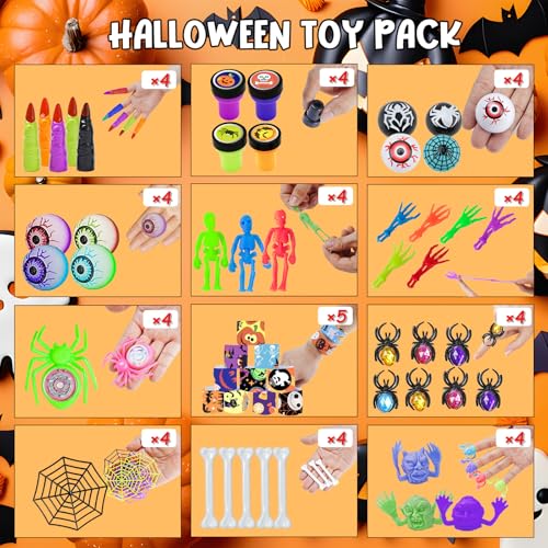 Halloween Party Favors Set with 40+ Fidget Toys for Kids - Bulk Halloween Goodie Bag Stuffers