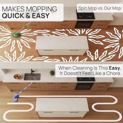 Pro Microfiber Hardwood Floor Mop Kit with Telescoping Handle & 3 Washable Pads