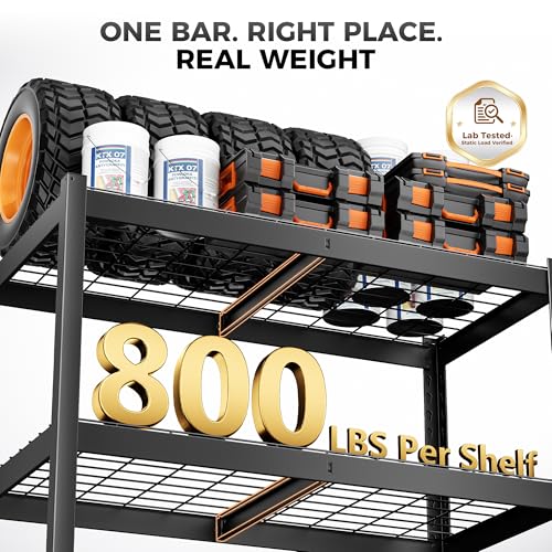 Heavy Duty Wire Storage Shelves 40 x 20 x 60 Inches, 4-Tier Steel Rack with Labels