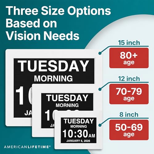 American Lifetime New 2026 Dementia Clock Large Digital for Seniors,