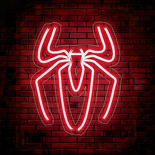 Spider Anime Neon Sign - Wall Night Light with Adjustable Brightness - Red Spider Lamp & Decor