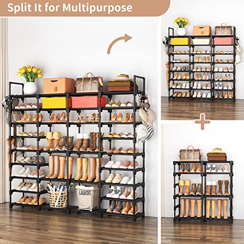 Black 9-Tier Large Shoe Rack Organizer for Entryway Closet - Heavy Duty, 68 Pairs Storage
