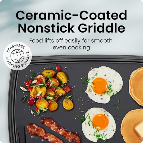 Chefman 10x16 Inch Electric Griddle with Removable Temperature Control, Nonstick Flat Top Grill for Breakfast & Cooking