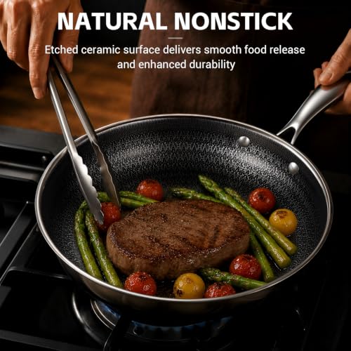 Non-Stick Frying Pan Set - 8, 10, 12 Inch Stainless Steel Skillets - Variation of Frying Pan Set
