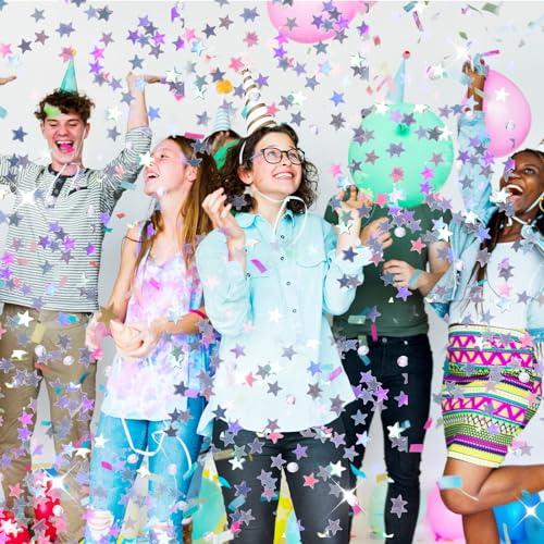 3000 Pcs Glitter Star Confetti With Diamond - 30g 6mm Metallic Foil Sprinkles Table Glitter, Twinkle Sequins Scatter Stars for Birthday Party, Halloween, Christmas Decoration