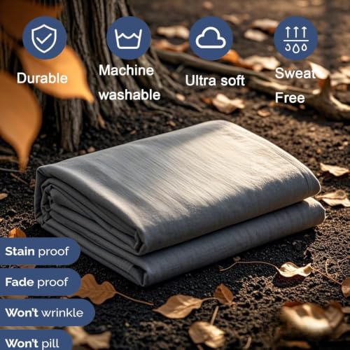 Gray Queen Size Grounding Sheet with Silver Fiber & Organic Cotton - Earth Connected Bedding