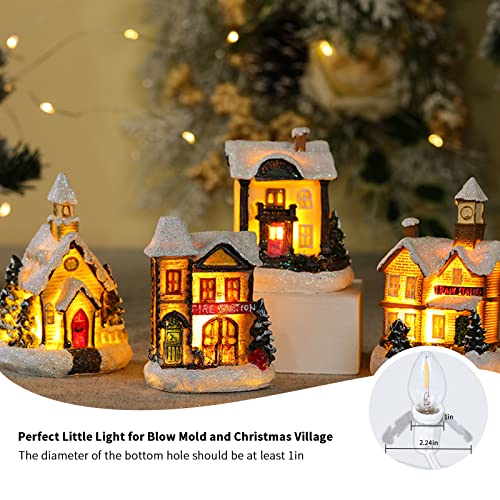6FT Accessory Light Cord with Single LED Bulb, Blow Mold Replacement Light Kit, C7 Clip Light with One Bulb On/Off Switch & 2-Prong Plug for Salt Lamp, Christmas Village House, Craft Projects, 2 Packs