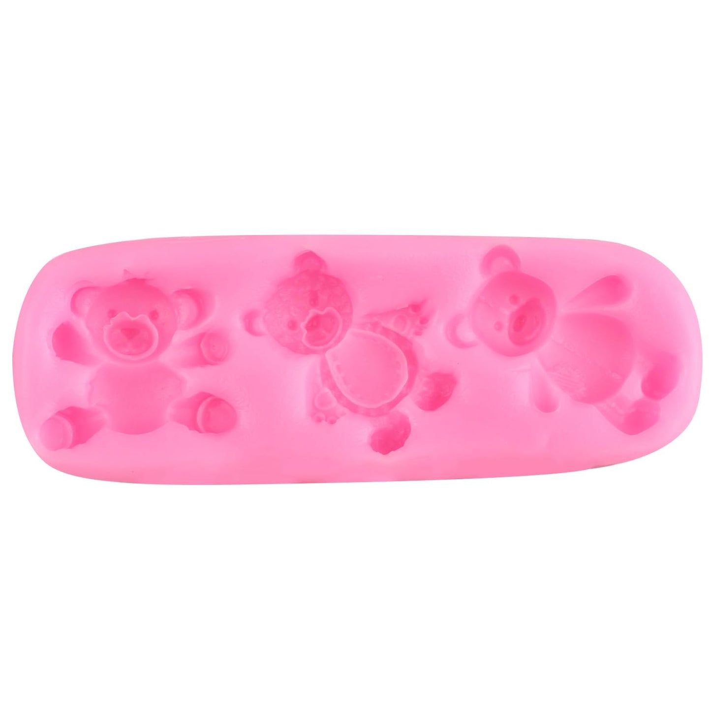 LKDQUTHM Bear Silicone Fondant Mold Bear Chocolate Candy Molds for Cupcake Topper Cake Decoration Gum Paste Polymer Clay Set Of 5