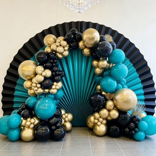 110pcs Black and Gold Balloons, 18/12/10/5 Inch Metallic Balloons