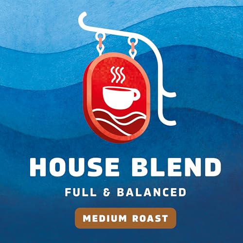 House Blend Medium Roast Coffee Pods - 10 Count Pack of 6, 60 Pods Total - Smooth-Roasted K-Cup Coffee for Keurig