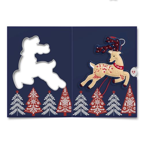 Lovepop Prancing Reindeer HeartFelt Charm Card with Envelope – 5x7 (Variation: Prancing Reindeer Heartfelt Charm Card)