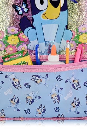 Bluey Backpack with Lunch Box Set for Kids, 16-inch School Bag, Fast Forward