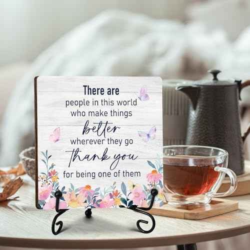 Thank You Gift for Women Men Grateful Gifts, Appreciation Gifts for Boss Leader Teacher Doctor Nurse, Coworkers Leaving Gift, Retirement Gifts, Decorative Sign with Stand, 5 x 5 Inches-B07