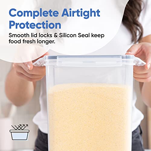 Chef's Path Extra Large 6.5L Airtight Food Storage Containers with Black Lids - Pack of 2