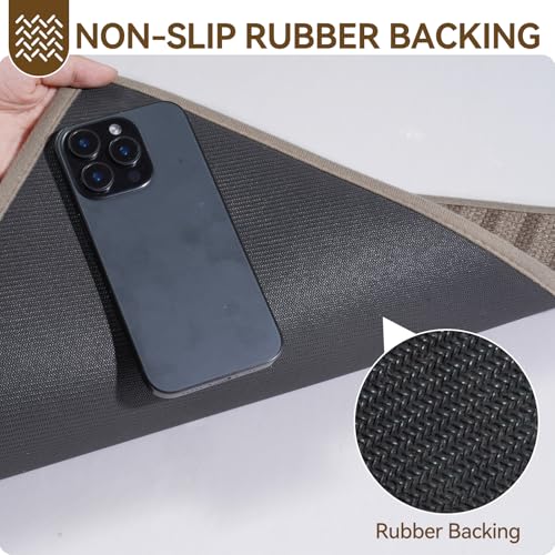 Indoor Front Entrance Door Mat 31x47 Brown - Non-Slip Water-Absorbent Rug - Mountain Variation