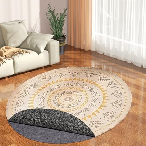8 Ft Round Non-Slip Rug Pad Waterproof Felt Rug Protector for All Floors