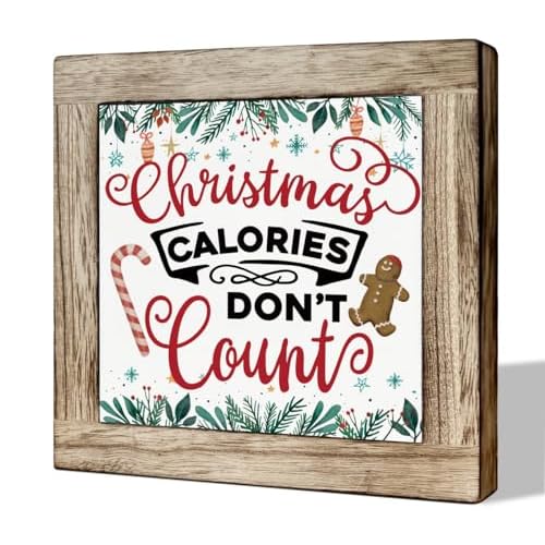 Wooden Box Signs for Home Decor, Funny Christmas Decor, Christmas Kitchen Sign, Kitchen Decoration for Christmas Holiday