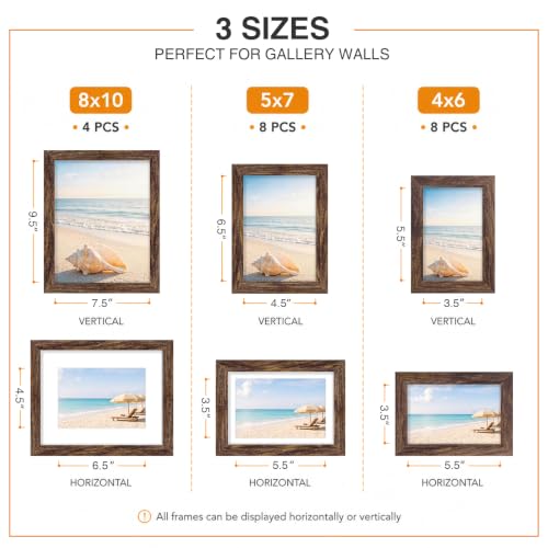 Pallene Collage Wall Picture Frames Set of 20 in Brown - Multi-Size Gallery Wall Decor