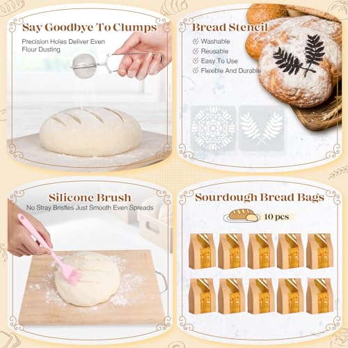 Sourdough Starter Kit with Proofing Baskets & Baking Tools - Complete Set
