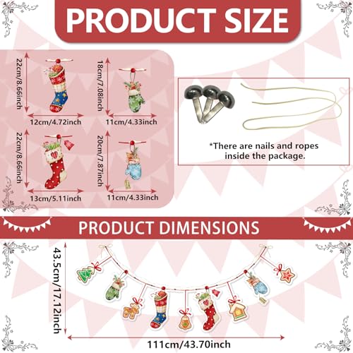 Runtoo Christmas Banner Garland – Indoor/Outdoor Wall Fireplace Mantel Decor, Reusable Vinyl Holiday Sign