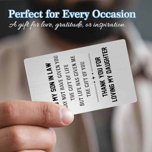 Personalized Son-in-Law Wallet Card Gift from Mother-in-Law - Christmas, Wedding, Father's Day