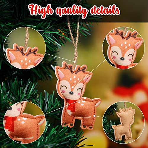 Woodland Animals Felt Christmas Ornaments Set – 16 Pcs Cute Forest Decor
