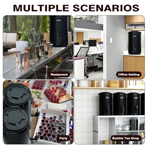 Insulated Beverage Dispenser 12L Stainless Steel Cold Drink Dispenser with Thermometer