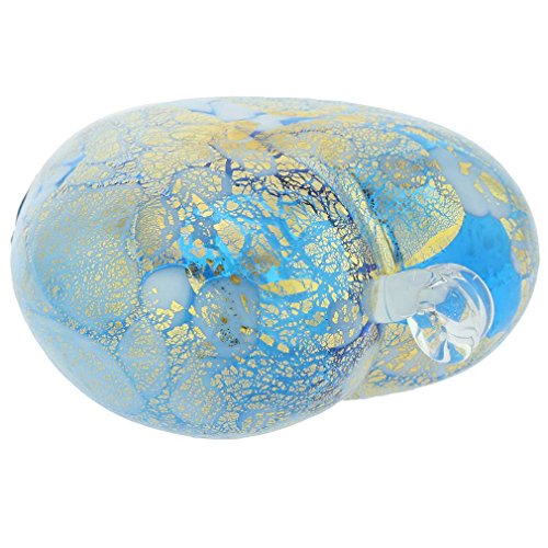 Murano Glass Heart Christmas Ornament with Gold Leaf - Handmade Venice Holiday Decor
