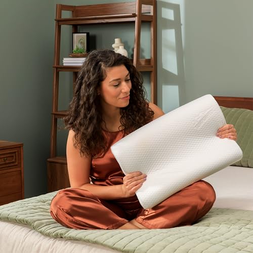 Tempur-Pedic Small Profile Neck Pillow - Extra Firm Support, White, 20x12.5x3.5" Variation 1