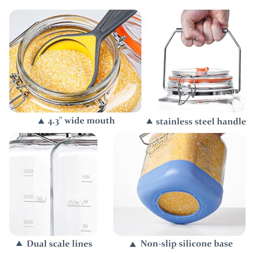 1.5 Gallon Fermentation Jar with Leak-Proof Sealing Kit for Sourdough and Pickling - Includes Handles, Airlocks, & Silicone Base
