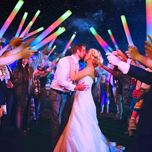 100PCS Foam Glow Sticks with 3 Light Modes - Colorful Flashing LED Party Supplies