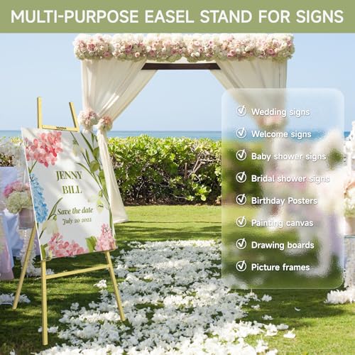 COZEER Gold 47-inch Heavy Duty Metal Easel Stand for Sign Display