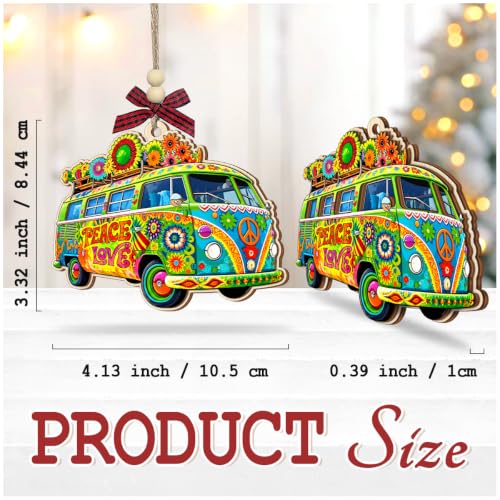 Hippie Christmas Ornament 2026 - Boho Decor for Women & Men, Peace & Love Design