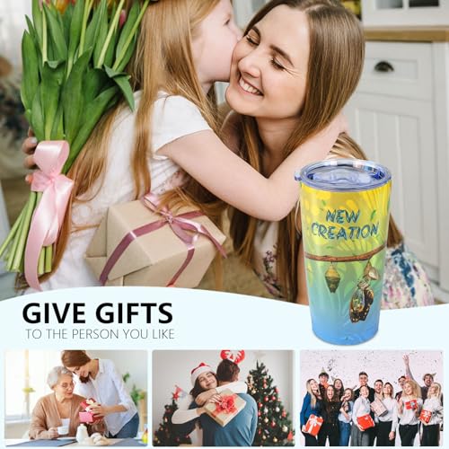 Eiryhope Christian Butterfly Tumbler - Bible Verse Travel Mug, 20oz Coffee Cup